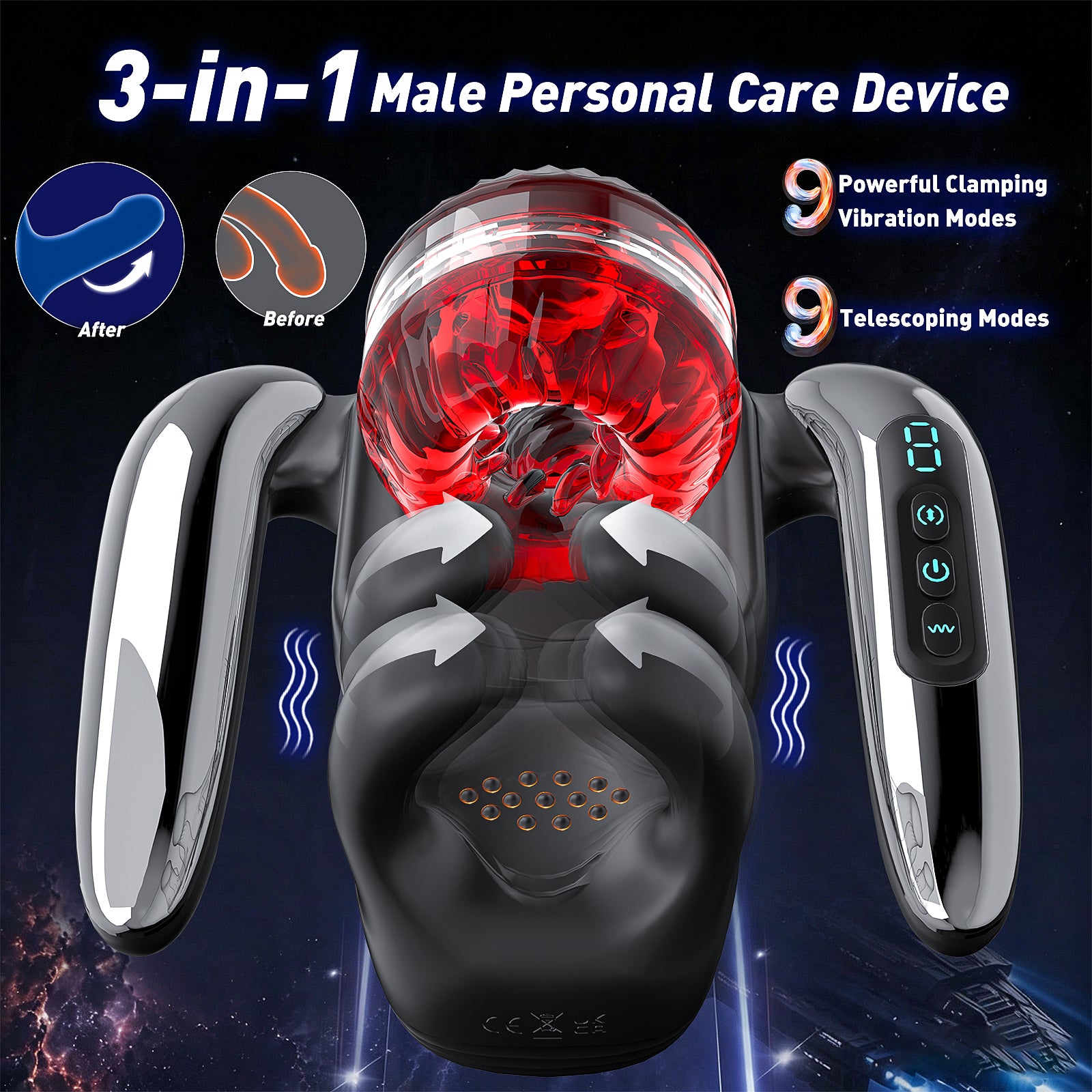 XG21 PLUS: 3-in-1 Automatic Masturbator & Endurance Trainer with 9 Telescoping & Vibration Modes