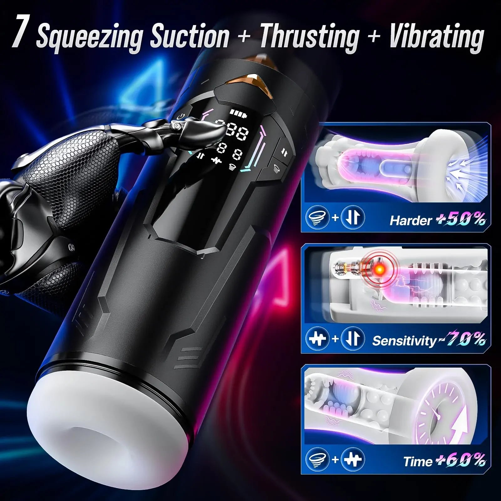 Pulse: Automatic Male Stroker with Squeeze Suction, Thrusting, Vibration & App Control