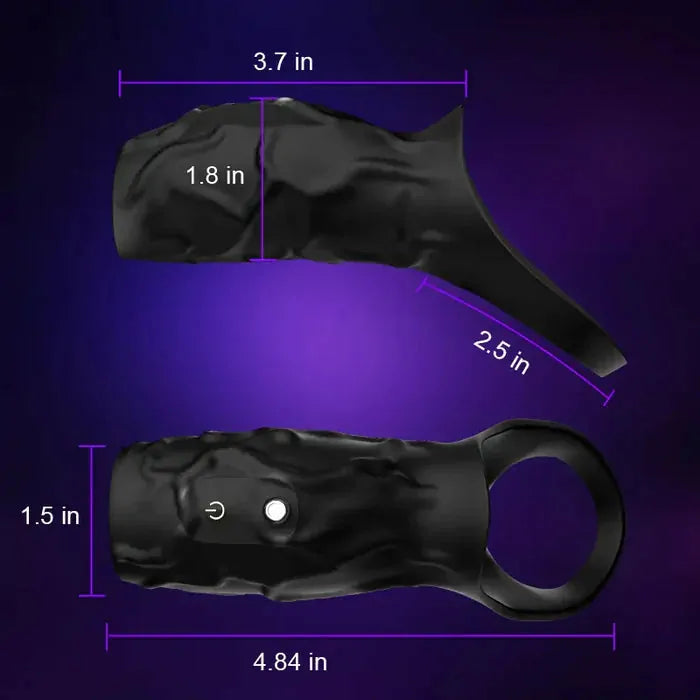 PR11: Vibrating Cock Ring Sleeve with 6 Rings & 10 Modes