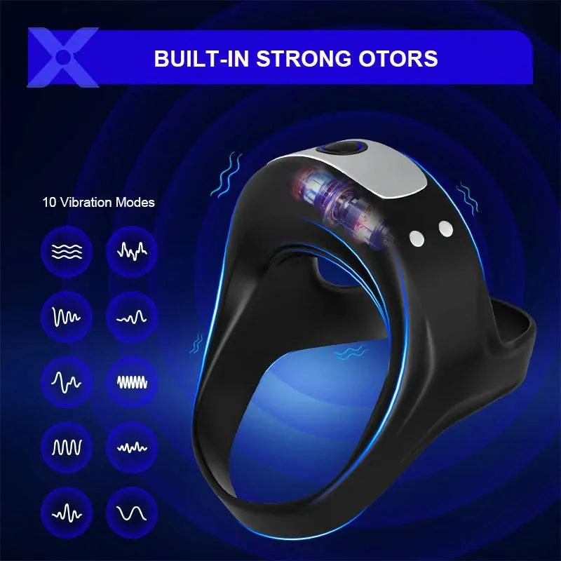 PR7: Vibrating Cock Ring with 10 Modes & Soft Silicone Fit