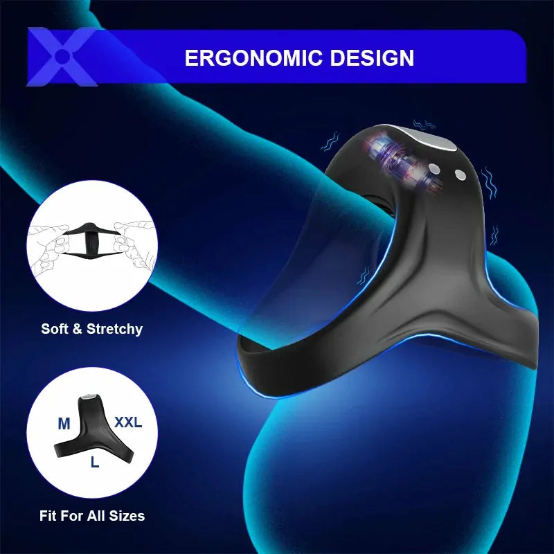 PR7: Vibrating Cock Ring with 10 Modes & Soft Silicone Fit