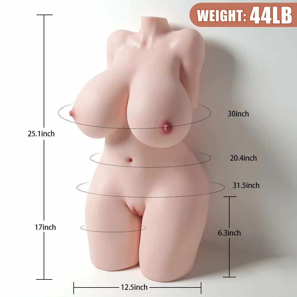Jenny: 44 lb Full-Silicone BBW Torso with Gel Breasts & Bubble Butt