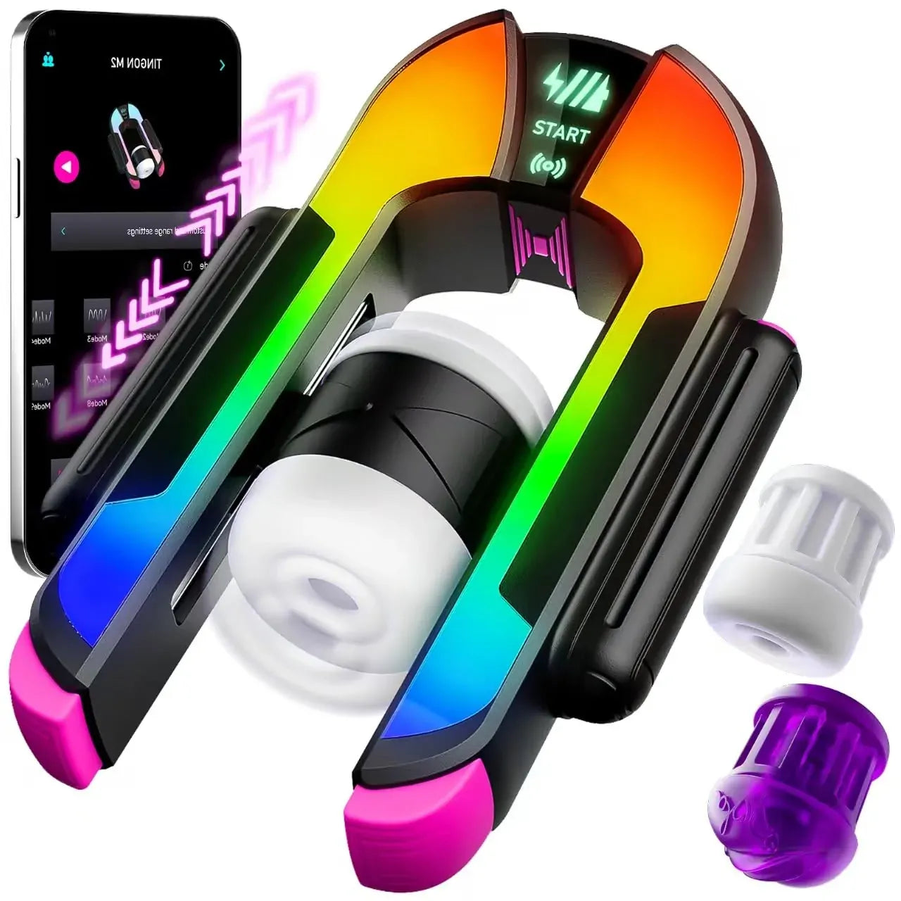 Fantasy: App-Controlled Automatic Male Stroker with 2 Sleeves & Pressure-Activated Burst Mode