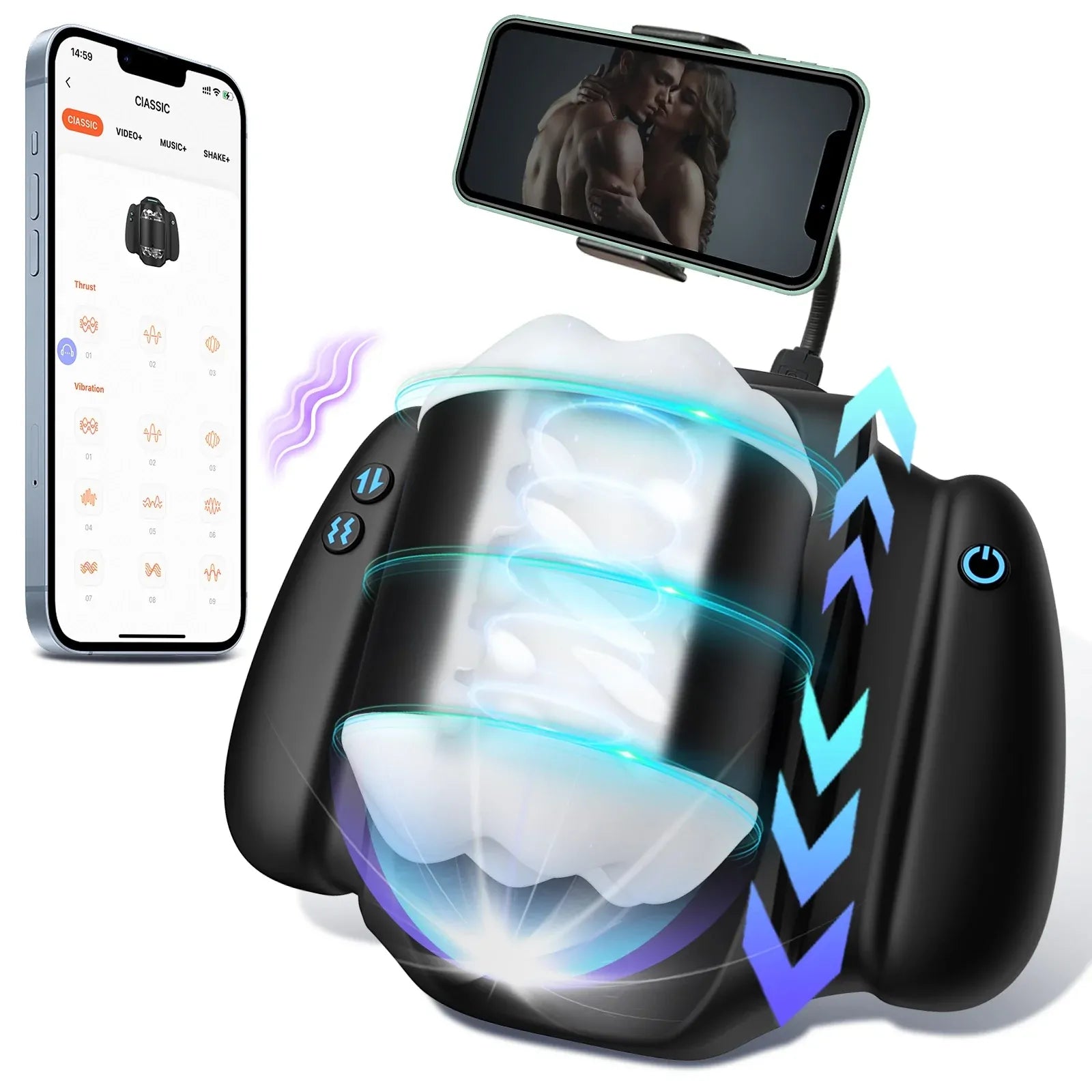 Dalton: Mini Male Stroker with 9 Vibrations, 3 Thrusting Settings & App Control
