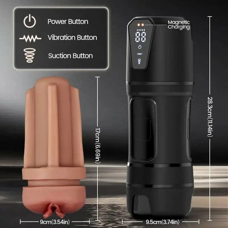 Boyd: IPX7 Realistic Vagina Masturbator with 5 Suction & 10 Vibration Modes