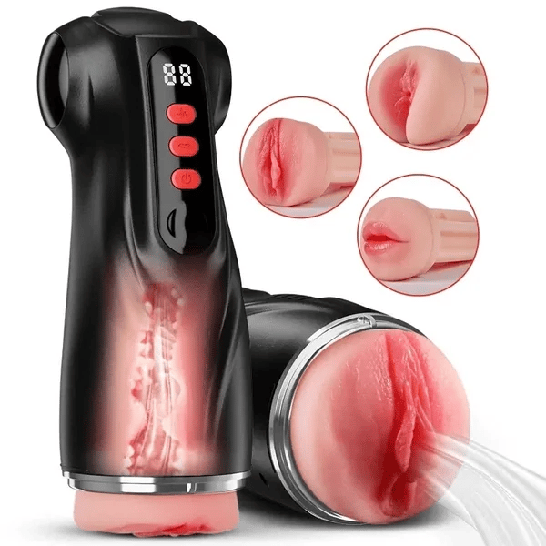 TriSense: App-Controlled Suction Stroker with 3 Sleeves, 9 Suction & 9 Vibration Modes