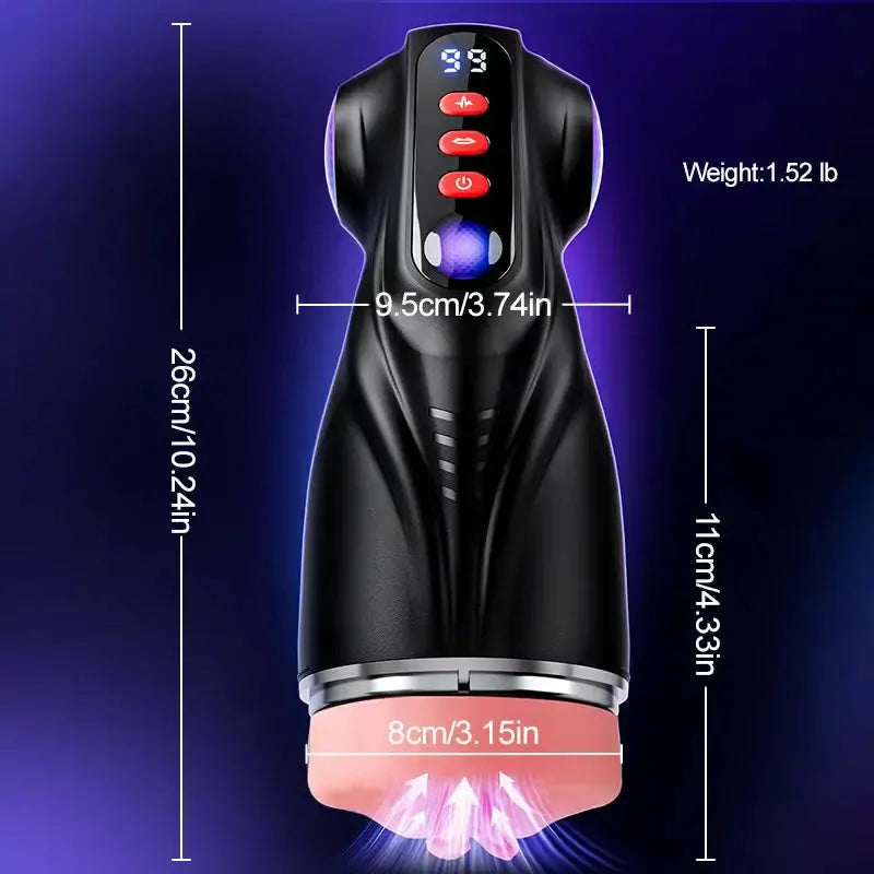 TriSense: App-Controlled Suction Stroker with 3 Sleeves, 9 Suction & 9 Vibration Modes