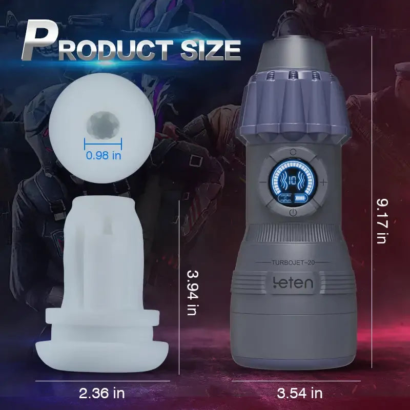 Leten TurboJet: Suction Stroker with 10 Modes, Vibration & Moans
