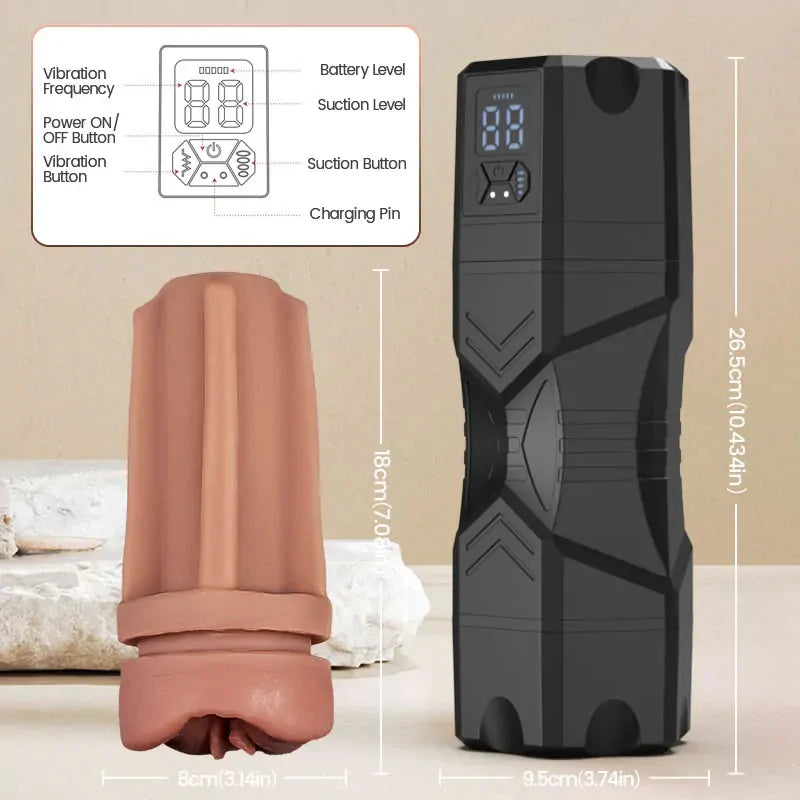Axel: Realistic Male Masturbator with 5 Suction Levels & 9 Vibration Modes