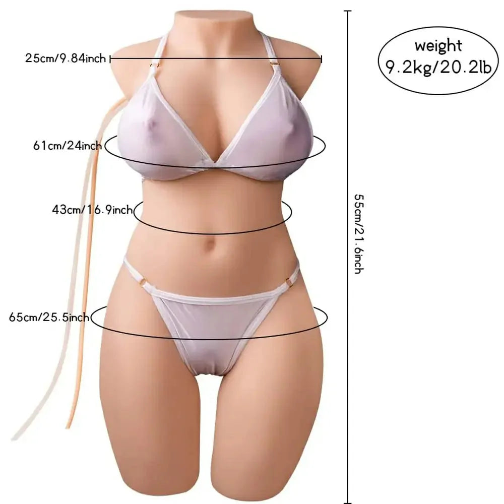 Alethea: 20 lb Realistic Sex Torso with Suction, Vibration & Dual Tunnels