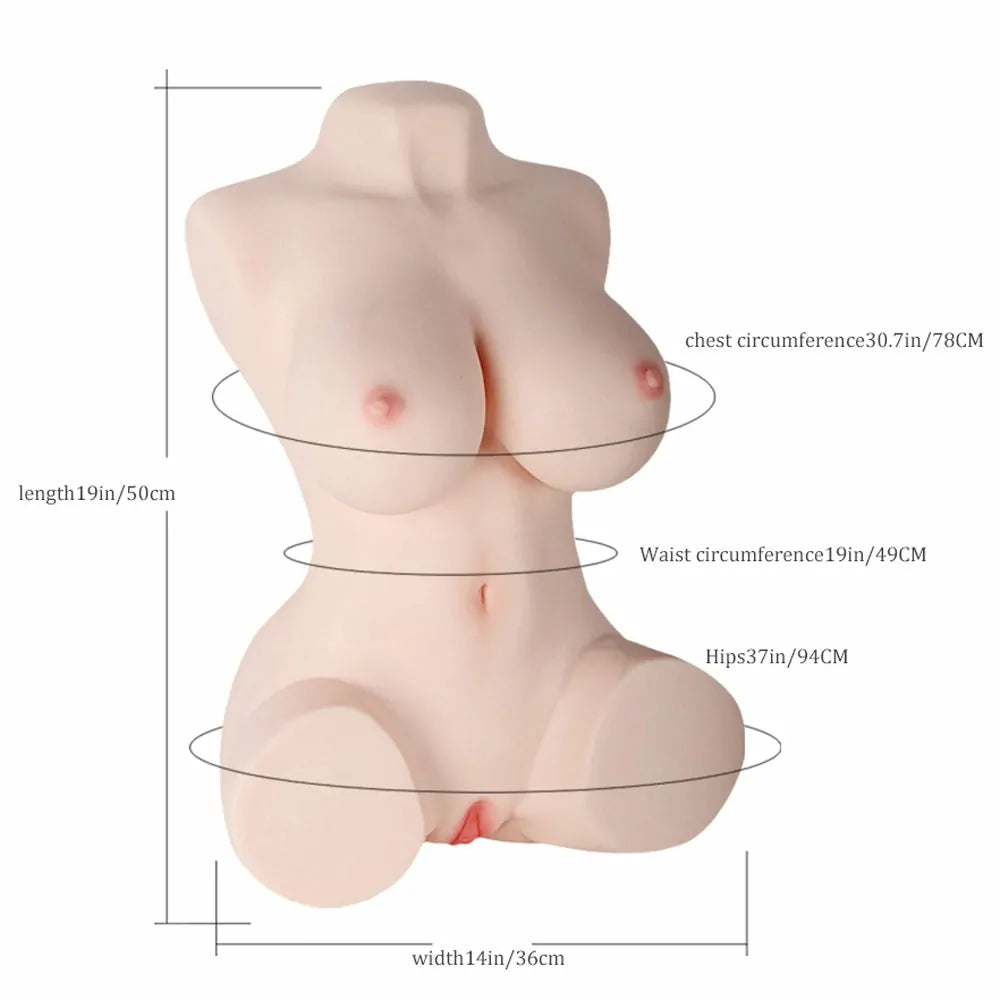 Lucinda: 30 lb Full Silicone Sex Torso with Gel Breasts & Dual Tunnels